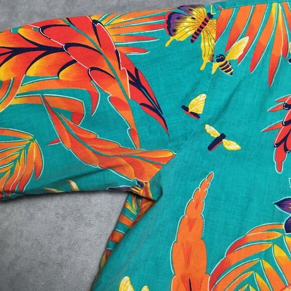 Pipeline Mens Floral Hawaiian Shirt size‎ Medium Short Sleeve Button Up Made USA - Picture 6 of 12